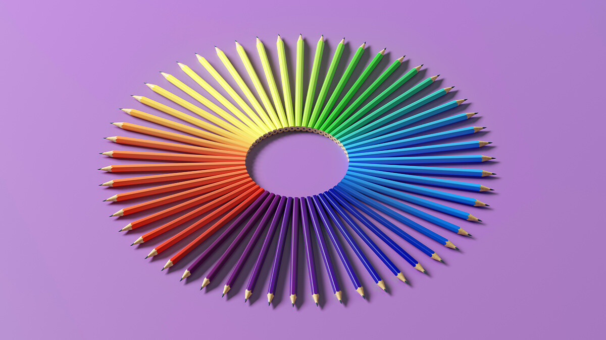 Pencils in diverse colors