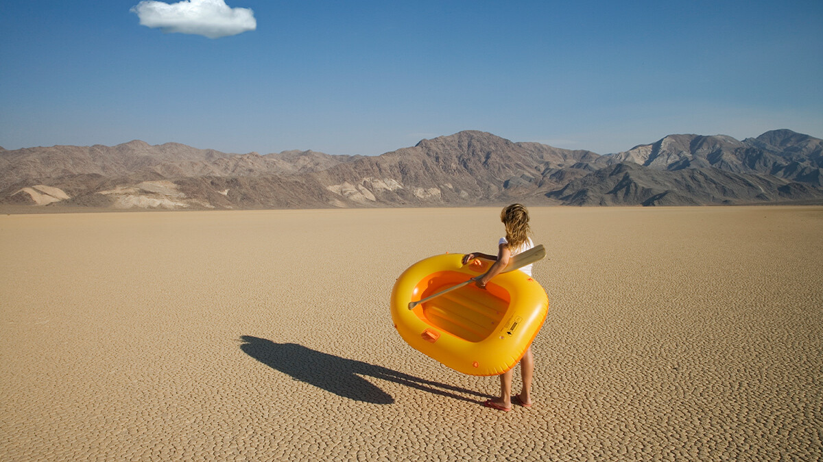 Trying to raft in the desert